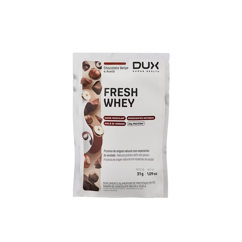 DUX FRESH WHEY CHOCOLATE BELGA E AVELÃ SACHE