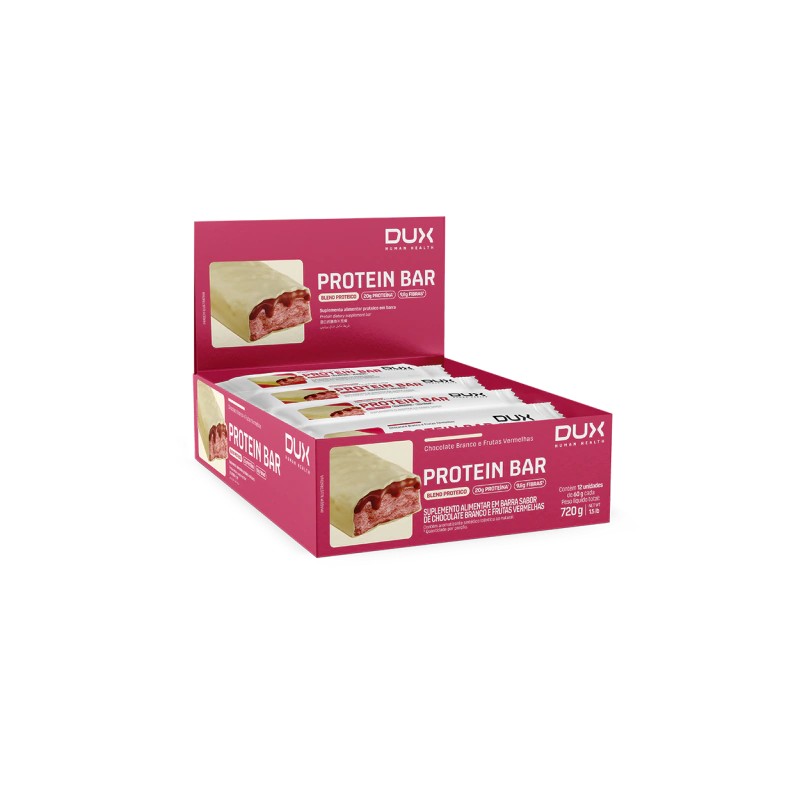 DUX PROTEIN BAR 60G - CHOCOLATE BRANCO E FRUTAS VERMELHAS