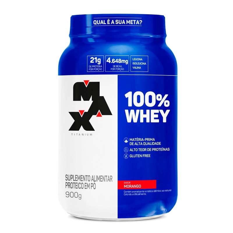 MAX TITANIUM WHEY 100% MORANGO POTE