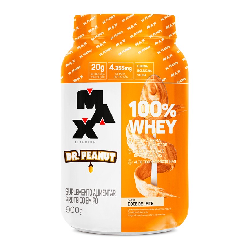 MAX TITANIUM WHEY 100% DR PEANUT DOCE DE LEITE POTE