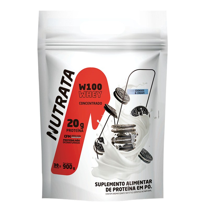 NUTRATA W100 WHEY CONCENTRADO COOKIES E CREAM REFIL