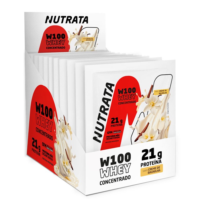 NUTRATA W100 WHEY CONCENTRADO CREME DE BAUNILHA SACHÊ