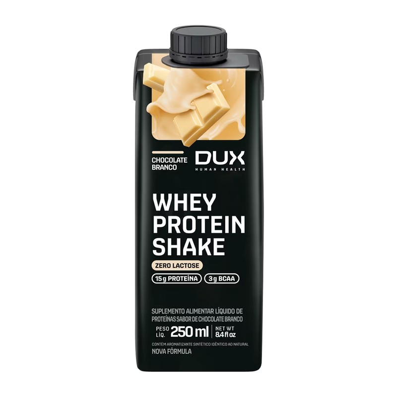 DUX WHEY SHAKE PRONTO PARA BEBER ZERO LACTOSE CHOCOLATE BRANCO
