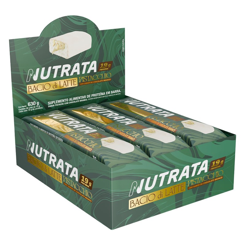 NUTRATA BARRA BACIO DI LATTE PISTACCHIO COM CHOCOLATE BRANCO - 70G