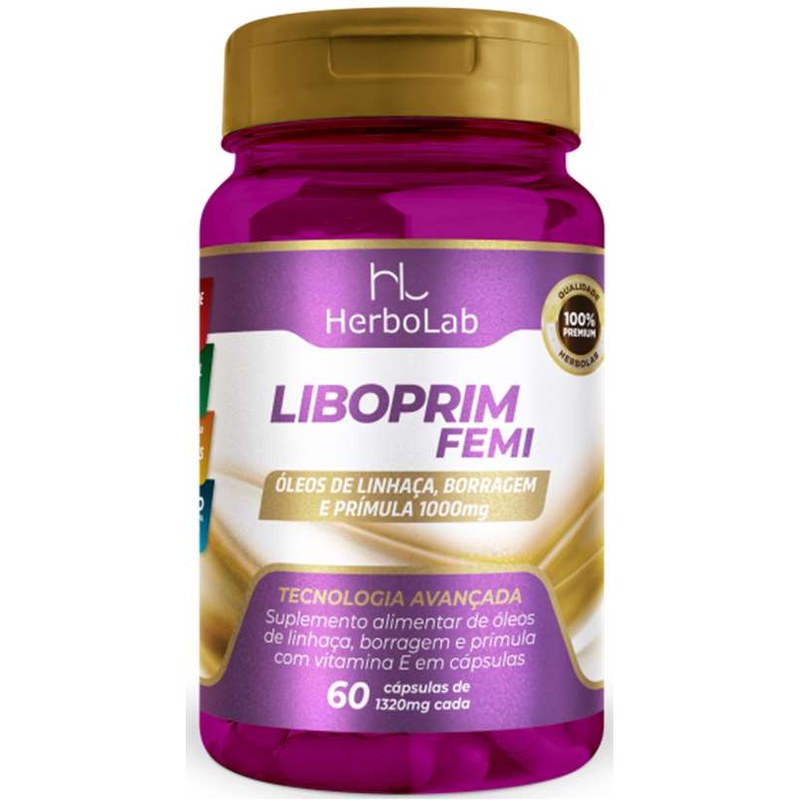 HERBOLAB LIBOPRIM FEMI (ÔMEGA 3 + ÔMEGA 6 + ÔMEGA 9 + VITAMINA E)