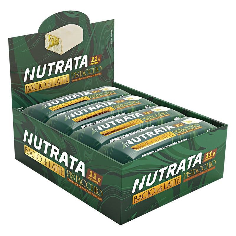 NUTRATA BARRA BACIO DI LATTE PISTACCHIO COM CHOCOLATE BRANCO - 40G